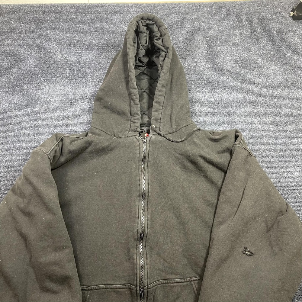 Craftsman Hoodie Mens XL Brown Fleece Quilted Lined Full Zip Workwear Sweatshirt